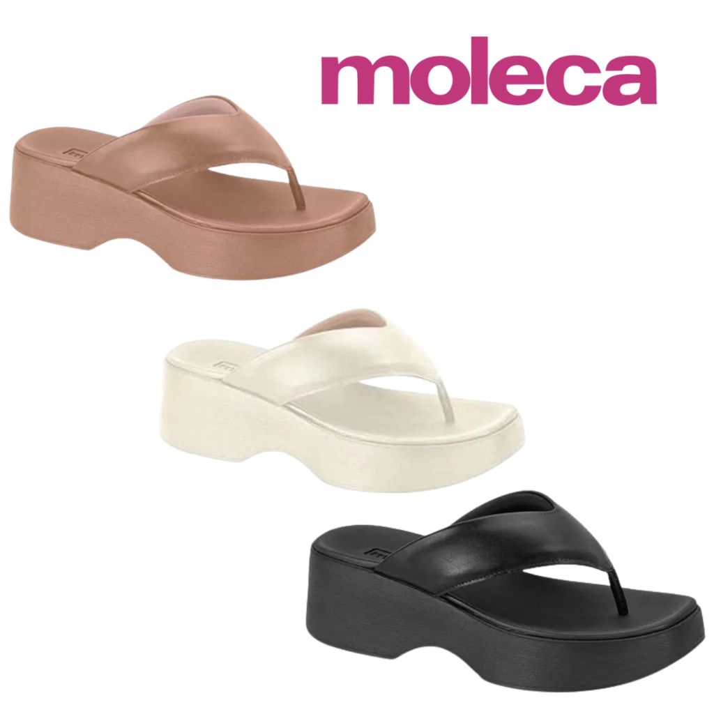 Chinelo Tamanco Feminino Plataforma Dedo Confortável Moleca em Oferta na Shopee