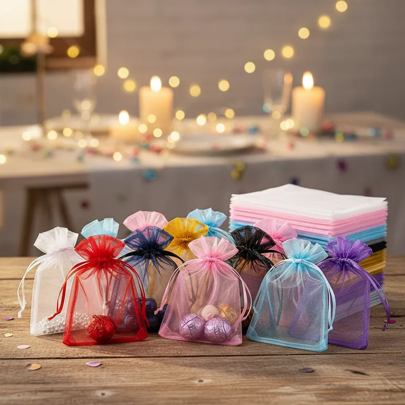 Kit 10/25/50/100 Saquinho Organza 10x15 Saco Para Lembrancinhas Decoração Presente Festa Casamento em Oferta na Shopee