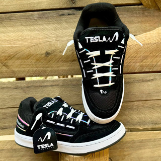 Tênis Tesla Coil Casual Skatista Esportivo Refletivo Camurça Bordado Qualidade Super Premium