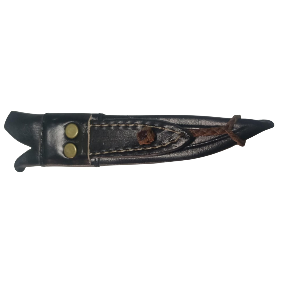 Bainha Couro Com Tento Para Faca 4" Lâmina=10 Cm, Largura=2 Cm