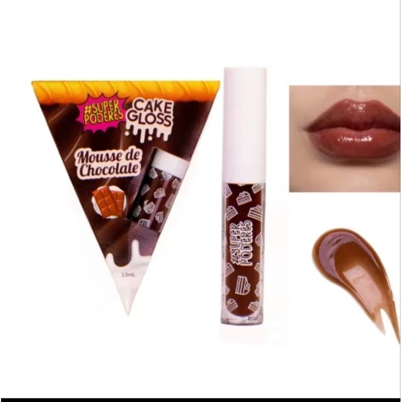 gloss labial, cake gloss, gloss super poderes, gloss mousse de chocolate, gloss morango com baunilha, gloss doce