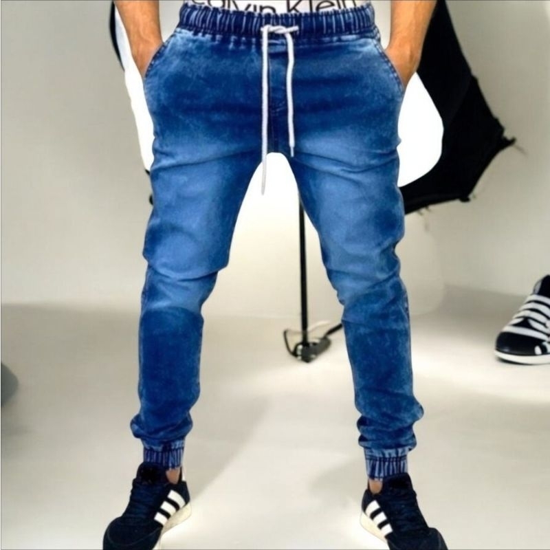 Calça Masculina Jogger Jeans Sky,  Lycra, Elastano