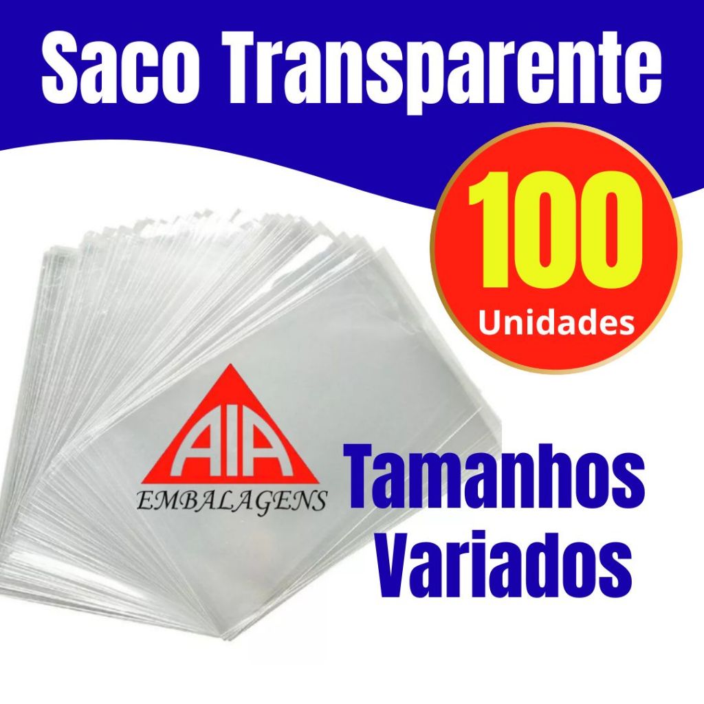 KIT 100pçs saquinho tipo celofane varias medidas saco plástico transparente pp polipropileno ALTA QUALIDADE
