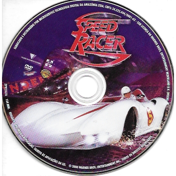 DVD: Speed Racer (filme) só o disco, sem capa nem encarte (dublado & legendado) corrida / esporte