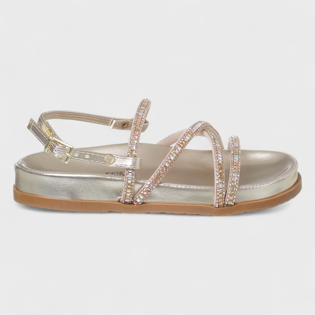 Sandália Birken Infantil Feminina Papete Menina Strass Macia Original Confortável Bobibu em Oferta na Shopee