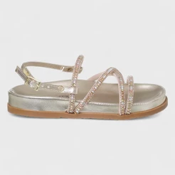Sandália Birken Infantil Feminina Papete Menina Strass Macia Original Confortável Bobibu