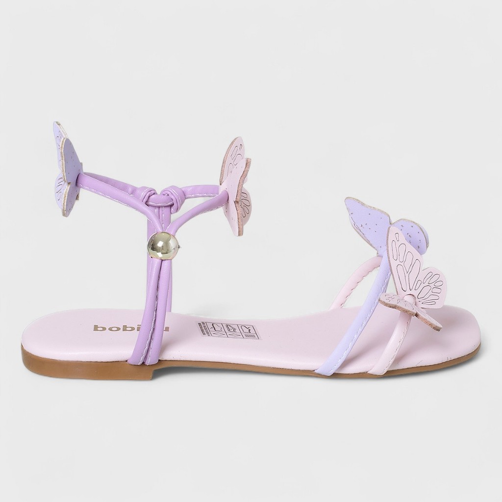 Sandália Infantil Menina Rasteirinha Delicada Borboleta Rosa Lilás 25 Ao 33 Blogueira