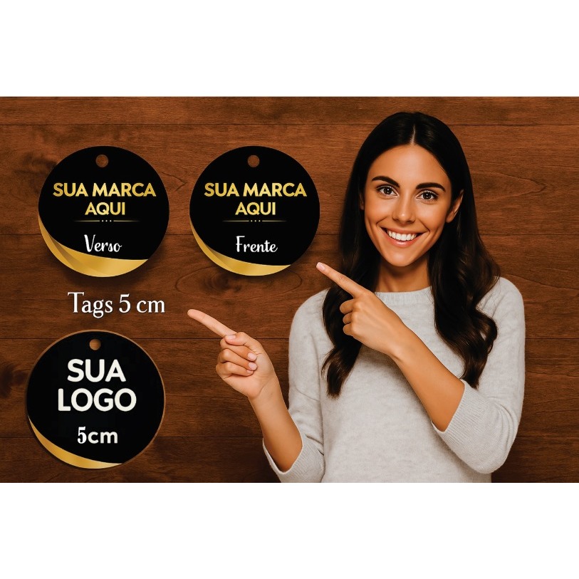 Tag Redonda 5x5cm Personalizada Frente e Verso Alta Qualidade para Lembrancinhas Brindes e Produtos em Oferta na Shopee