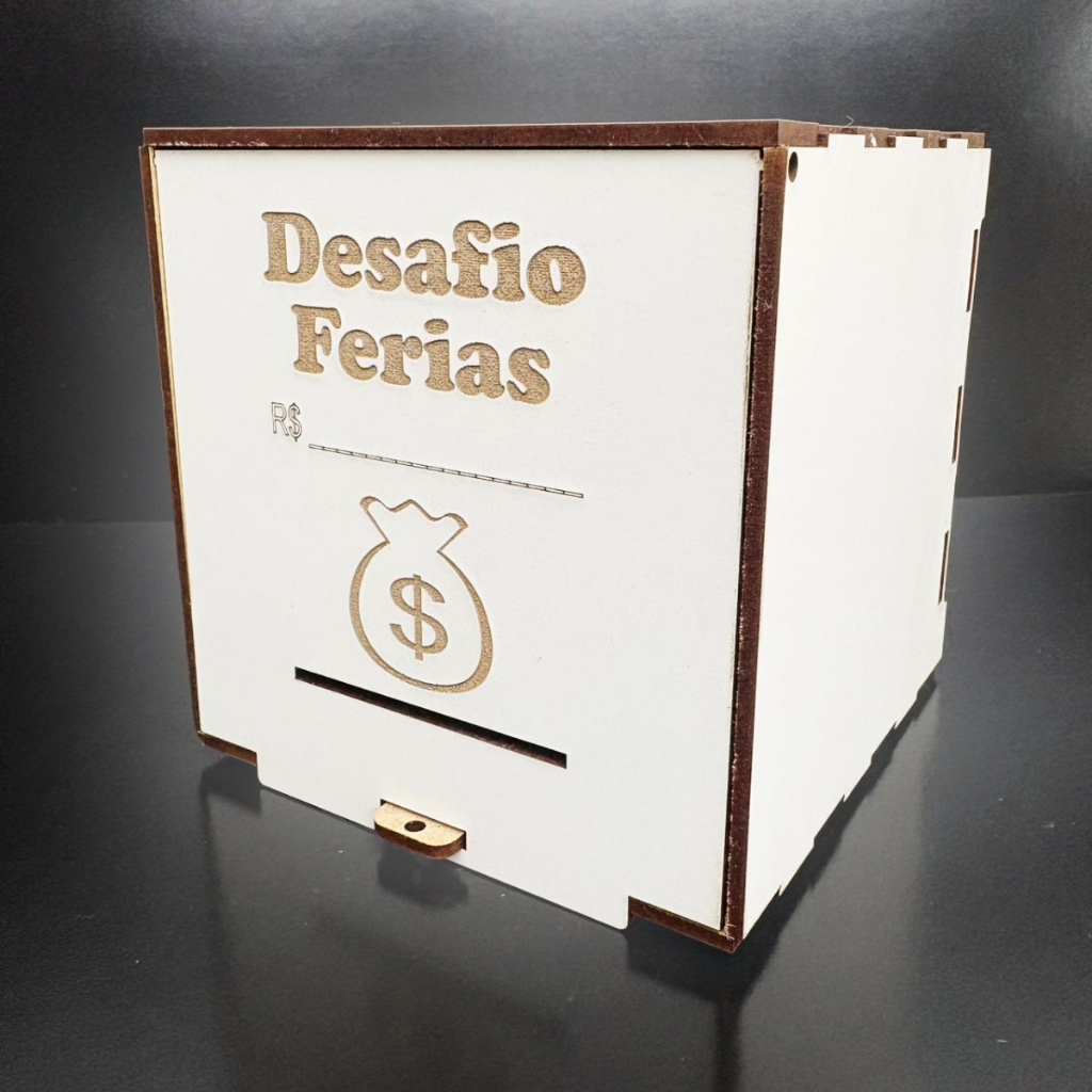 Cofre Desafio Férias Em Mdf Caixa De Dinheiro Escolha Seu Objetivo