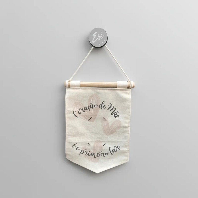 Flâmula / Bandeirinha Artesanal Decorativa Coração De Mãe Instax mini