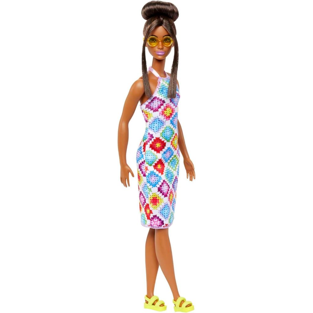 Boneca Barbie Fashionistas 210 Cabelo Coque Vestido Crochê Mattel