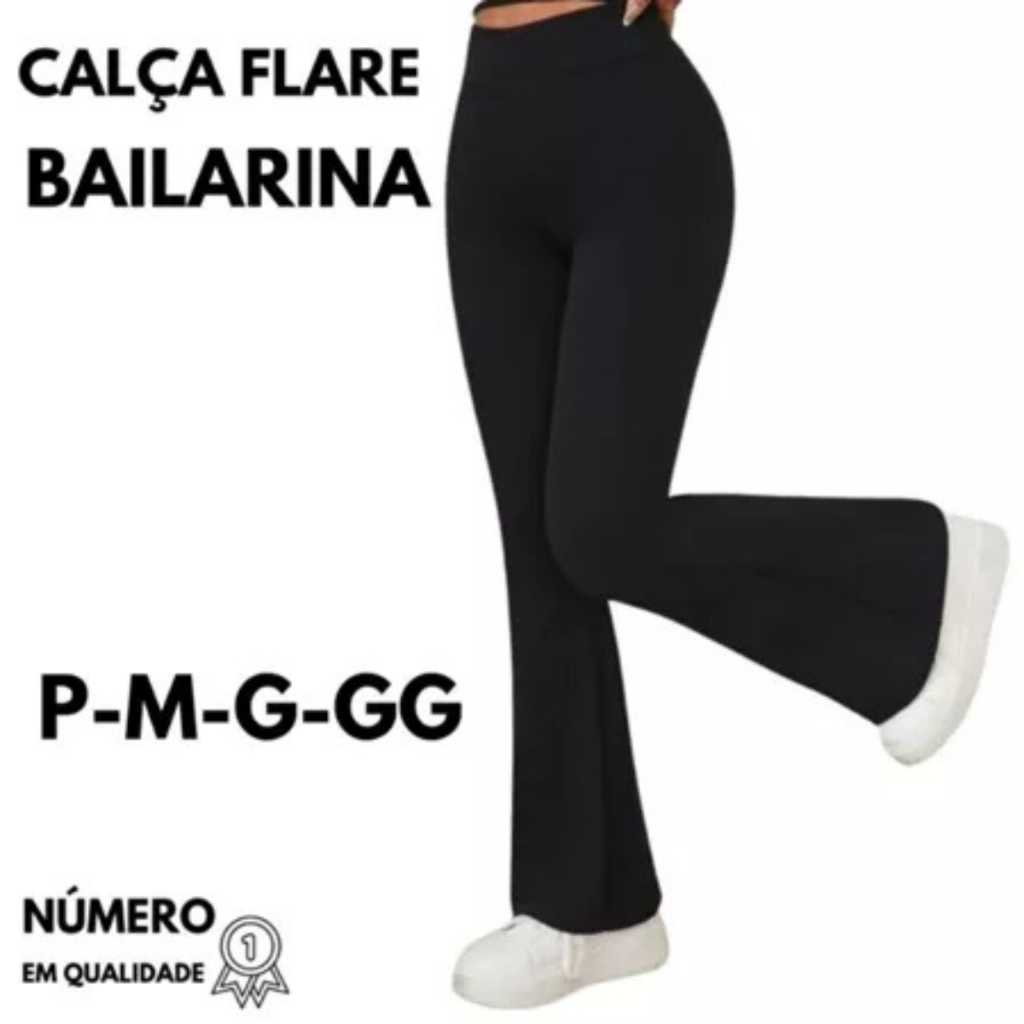 Calça Legging Bailarina Flare Modela bumbum Cintura Alta Promoção