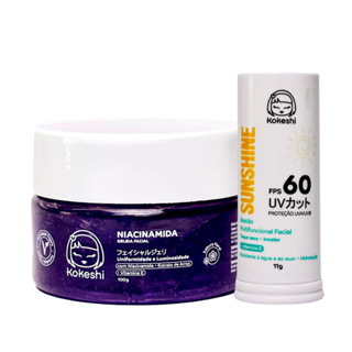 Kit Bastão Facial Sunshine FPS60 Geleia Niacinamida Kokeshi em Oferta na Shopee