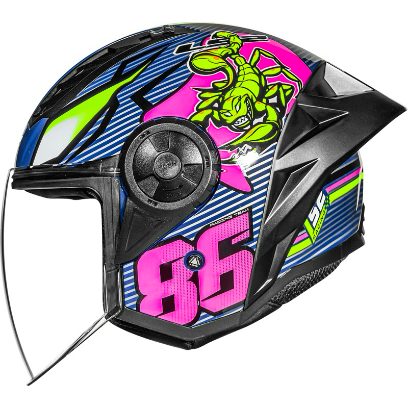 Capacete aberto LS2 Airflow ll Sting rosa/azul