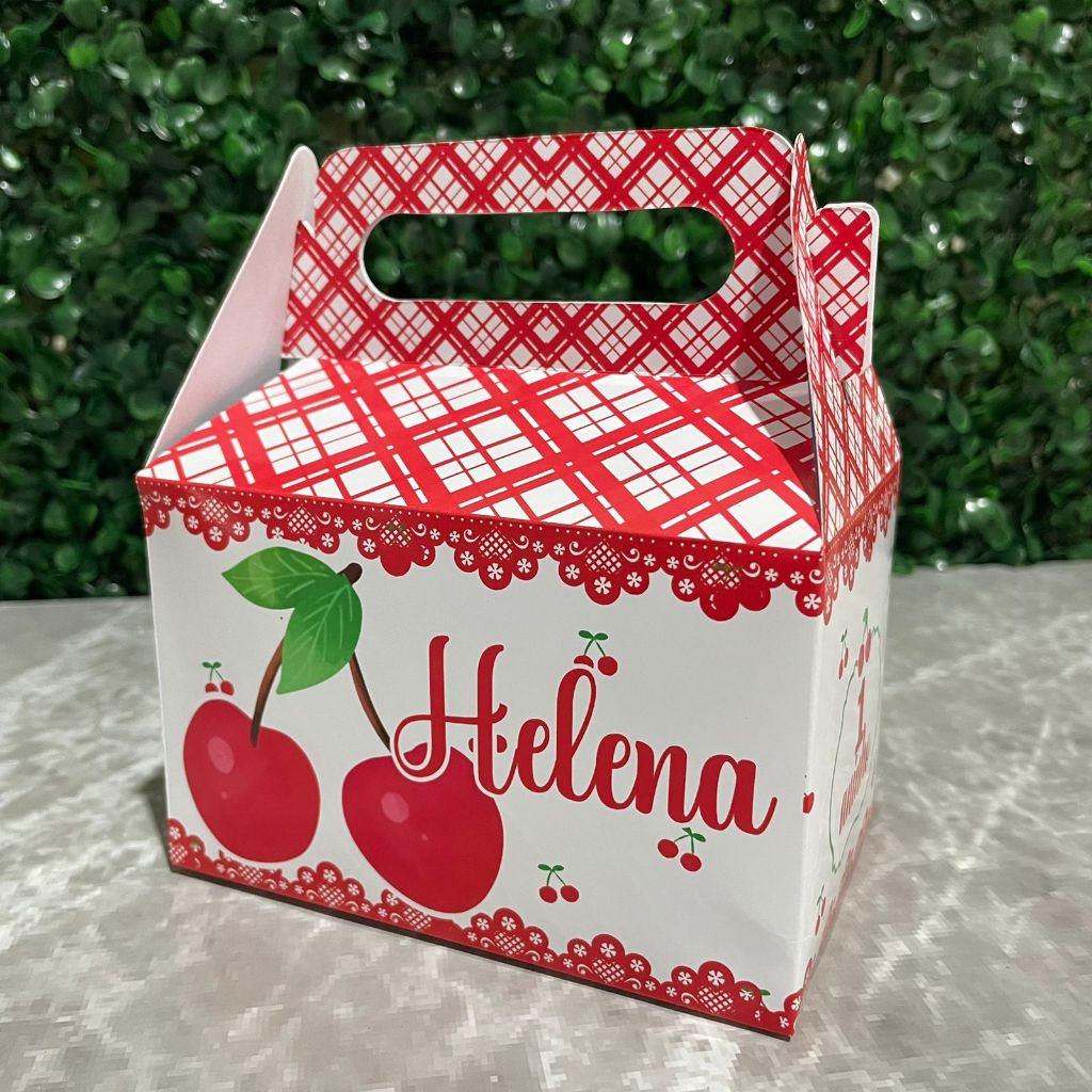 Maletinha Festa Infantil Cerejinha Personalizada | Nome e Idade | Lembrancinhas Criativas e Tema Personalizado