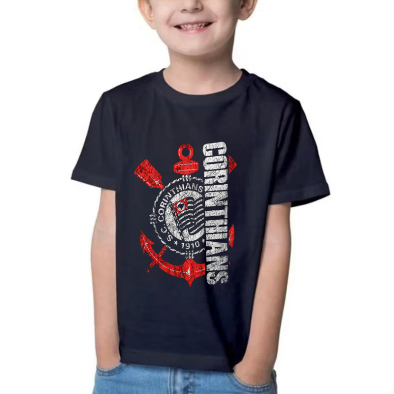 Camiseta Infanto Juvenil Menino e Menina Blusa Criança Torcedor Futebol Corint Camisa Time em Oferta na Shopee