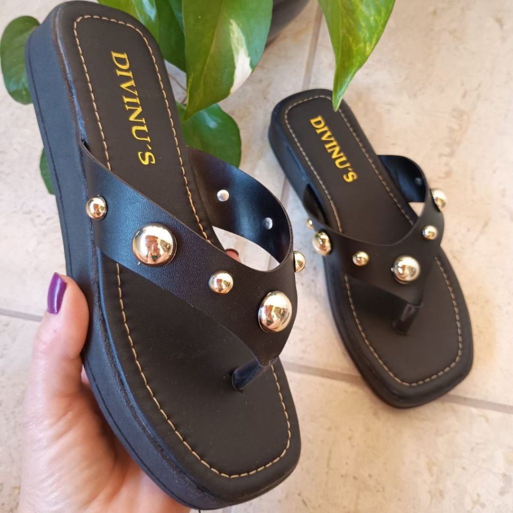 Sandália Papete Flatform Feminina Chinelo de Dedo Confortável e Leve