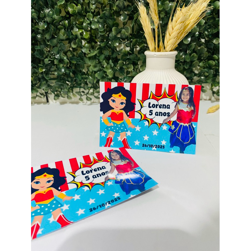 Lembrancinha Personalizada com Ímã de Geladeira • Tema Infantil • Foto e Nome da Criança • Aniversário/Festa 32 unidades