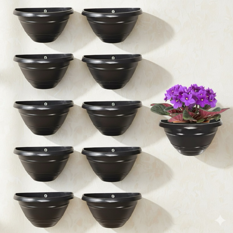 Kit Com 50 Vasos de Parede para Jardim flor e flores Vertical Preto - 450 ML grande pequeno marrom em Oferta na Shopee