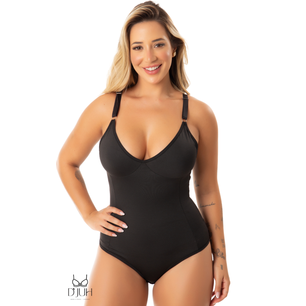 Cinta Modeladora Body Compressão Suplex Plus Alça Reforçada Sem Bojo Feminino