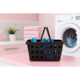 Cesto para prendedores, cesto multiuso com alça PRETO em Oferta na Shopee