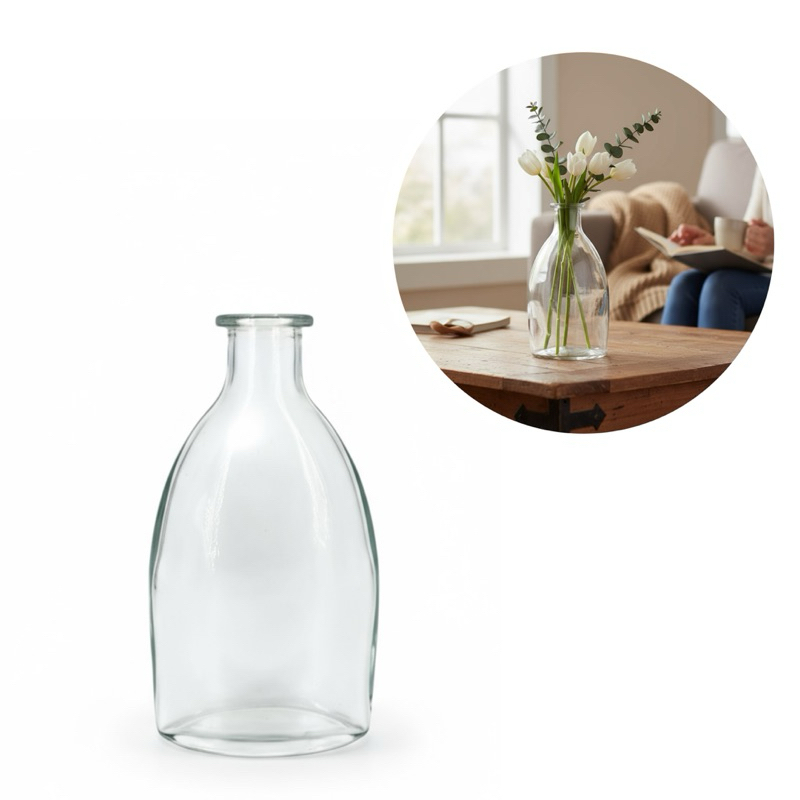 Vaso Solitário de Vidro Decorativo Transparente Plantas Decoração Difusor Mesa Casamento Eventos