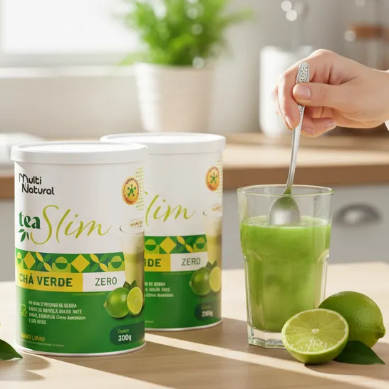 Chá Termogênico Detox - Slim Sabor Limão - 2x Potes 300g - Multi Natural