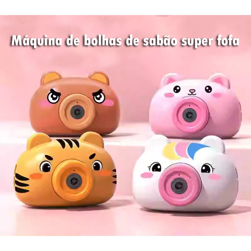 Máquina de bolhas de sabão super fofa camera em Oferta na Shopee