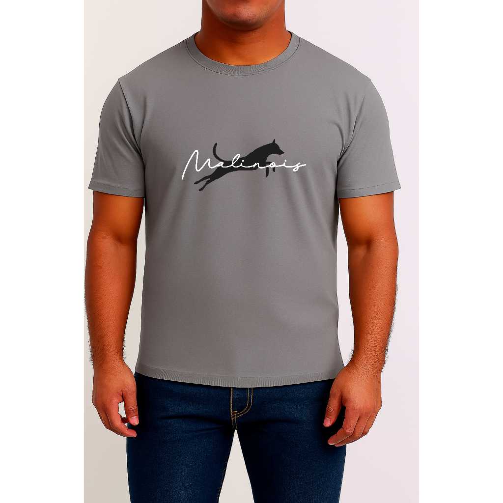 camiseta 100% ALGODÃO FIO 30.1 unissex cão pastor alemão belga malinois militar policia K9 canil