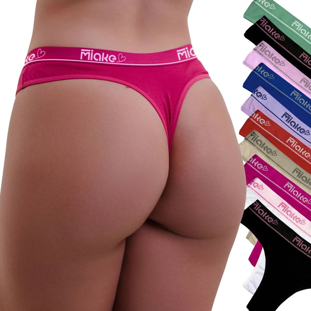 Kit 10 Calcinhas Cós Alto Algodão Fio Dental Cintura Alta Conforto Feminina em Oferta na Shopee