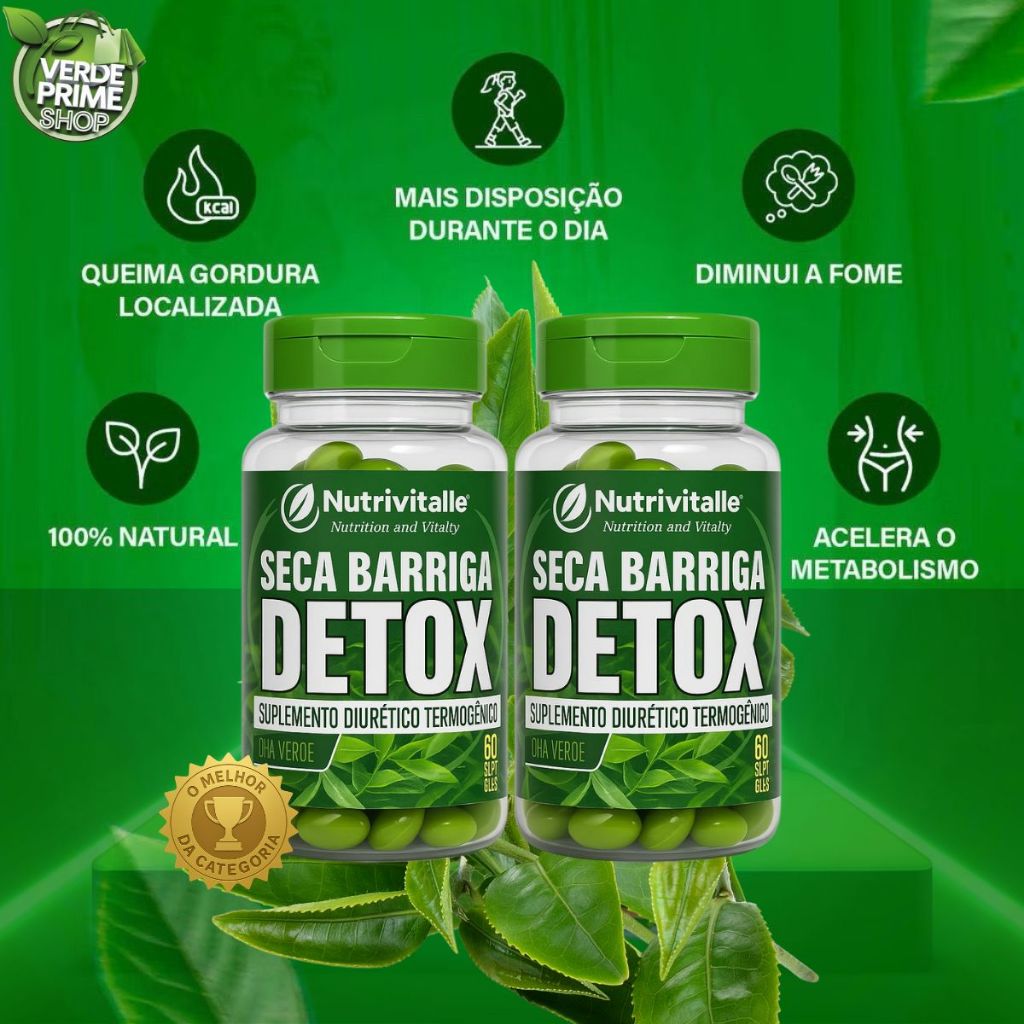 Combo 2 |Psyllium,Vitaminas,Nutrientes,Cháverde,Outros| 120 Cápsulas de Gel