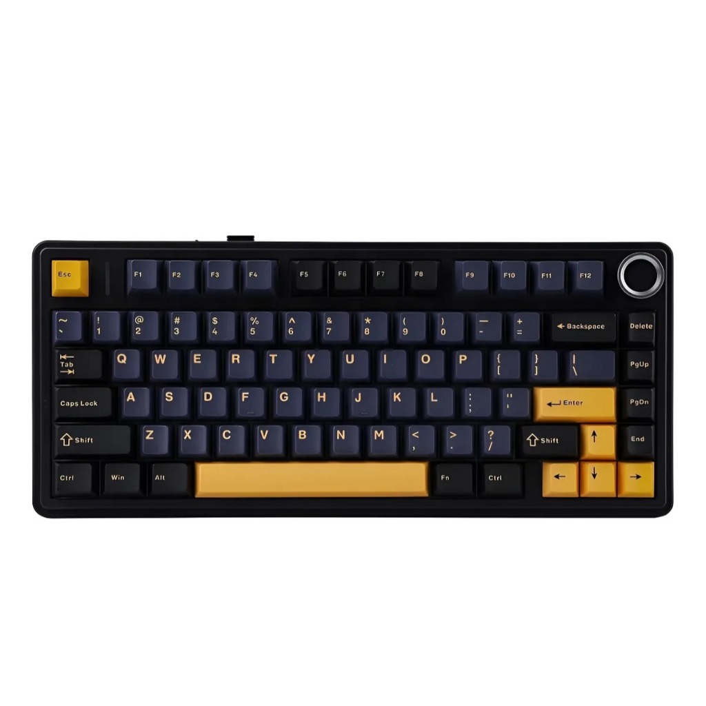 Teclado Aula F75 Sem Fio Mecânico Thunder Black Tri Mode Gasket Hot Swapp Inglês US