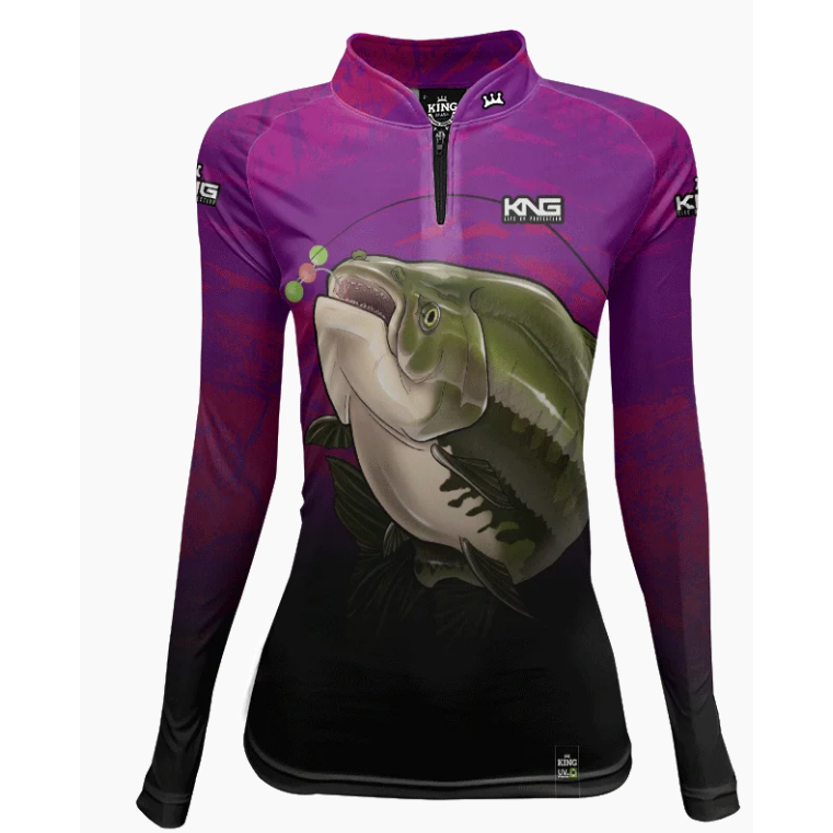 Camisa camiseta FEMININA de Pesca King Brasil KFF609 OU KFF656 Com Proteção UV 50+    CONFORME FOTO - LANÇAMENTO