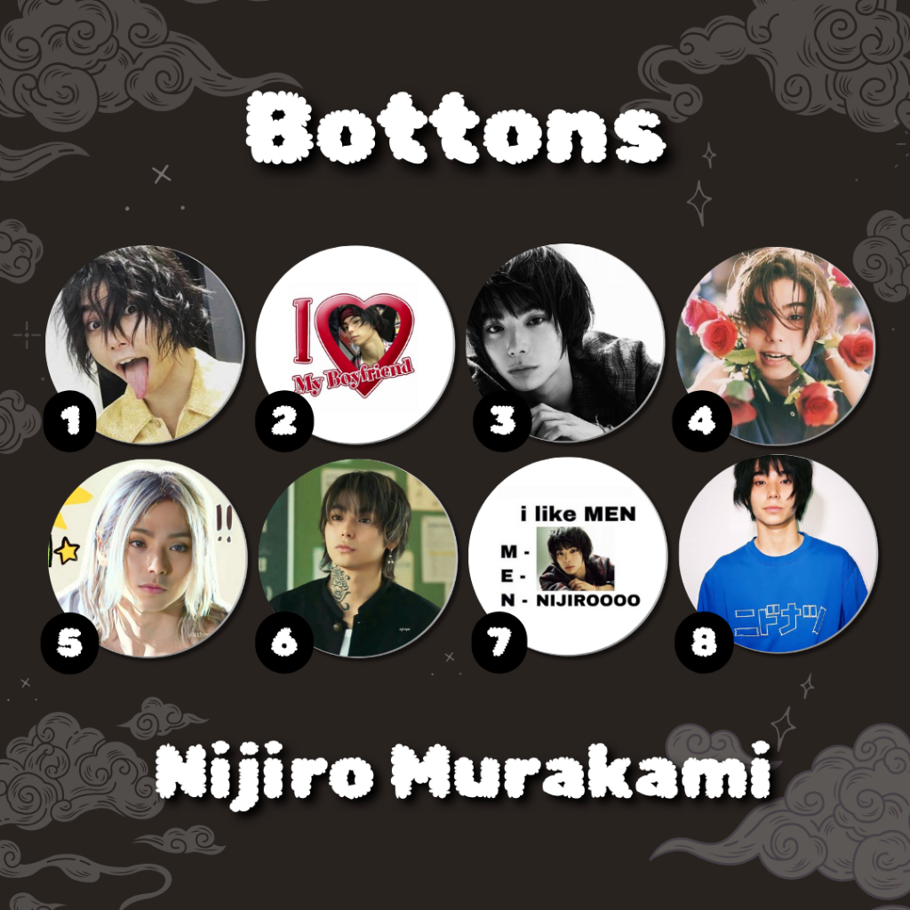 Nijiro Murakami Bottons Ator Idol Japonês Dorama Fanmade Bottom Botom Pin Broche