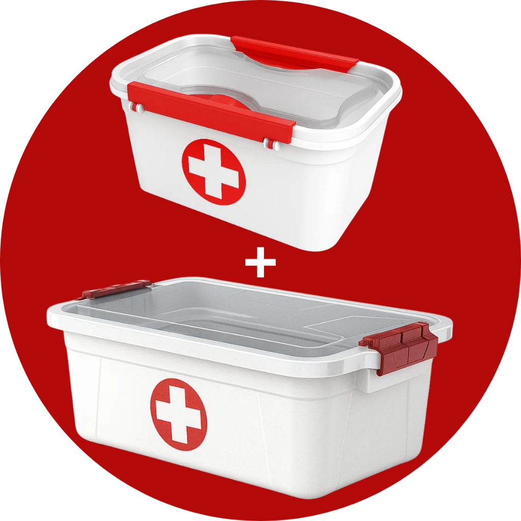 Kit 2 Caixa Organizadora Com Tampa e Travas Primeiros Socorros 1,6/3L/5L Para Medicamento E Curativo em Oferta na Shopee