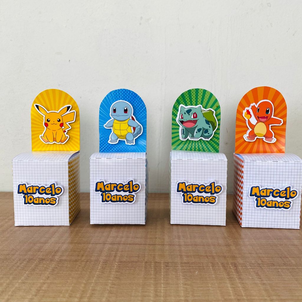 CAIXINHA PERSONALIZADA PARA LEMBRANCINHAS - TEMA POKEMON - CAIXA PARA LEMBRANCINHAS - CAIXA CENÁRIO