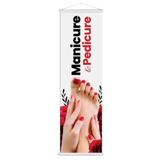 Banner Lona Manicure e Pedicure 100x30cm Salao Beleza em Oferta na Shopee