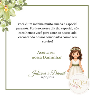 Convite para DAMINHAS E PAJENS 14x14 - TODAS AS CORES em Oferta na Shopee