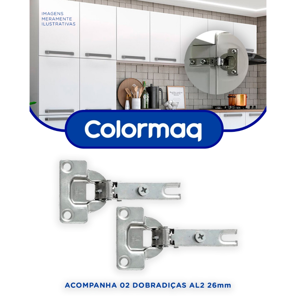 Kit 02 Dobradiças De Ferro Para Troca Das Portas Do Armário De Aço COLORMAQ em Oferta na Shopee