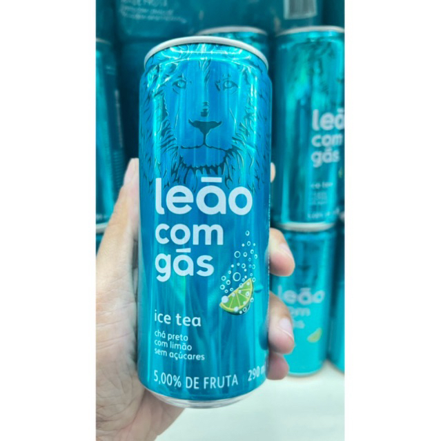 kit 3 Chá Preto Leão Com Limão e Gás Ice Tea Zero Açucar 290ml