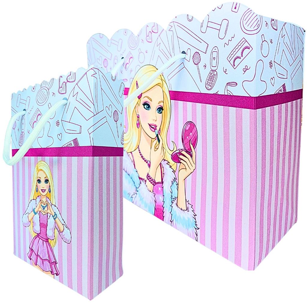 Sacolinha Personalizada Barbie Fashion Sacolinha para Lembrancinha de Aniversário Menina Infantil Sacolas Bolsa