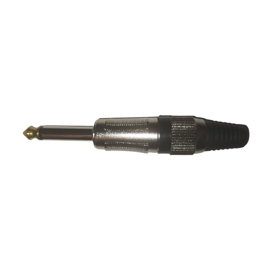 Plug P10 Mono Profissional Metal Niquel Com Ponta Dourada MXT 64.1.308
