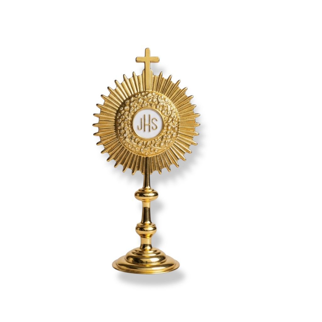 Boton Broche Ostensorio JHS Dourado 5cm