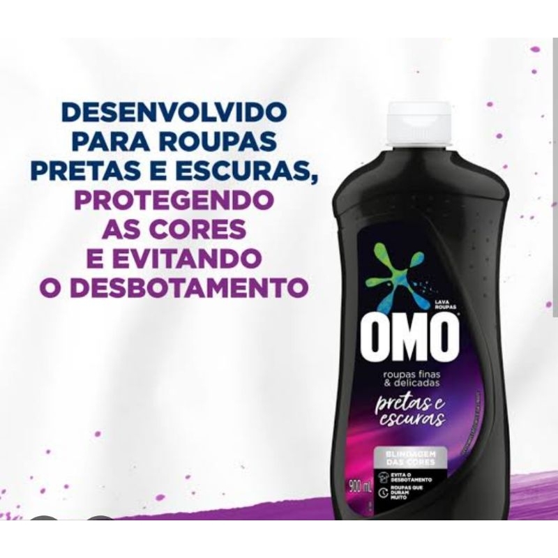Omo Roupas Pretas e Escuras 900ml Monte Seu Kit– Protege As Cores, Evita Desbotamento e Mantém o Brilho Omo Preto