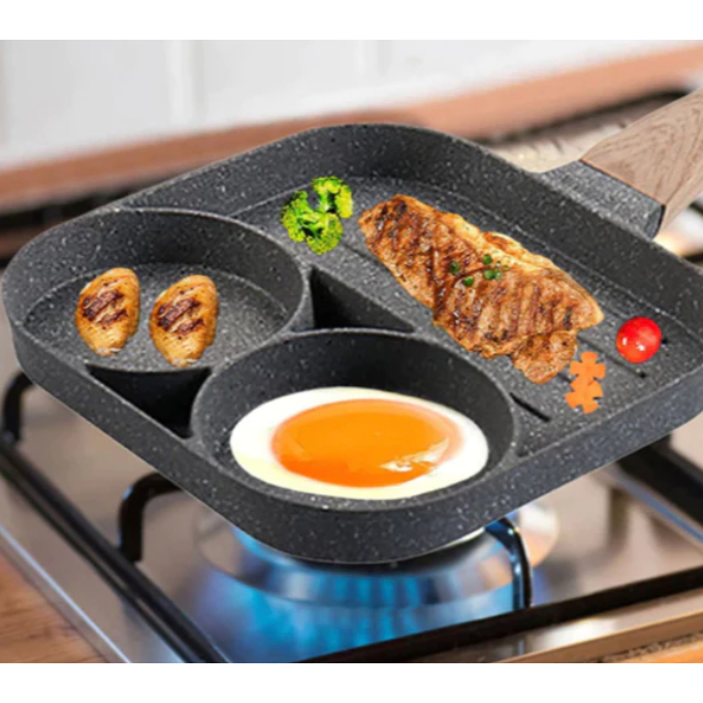 Frigideira Antiaderente Para Carne Frita Ovos Hamburgue Panela De Omelete Fundo Comeia em Oferta na Shopee