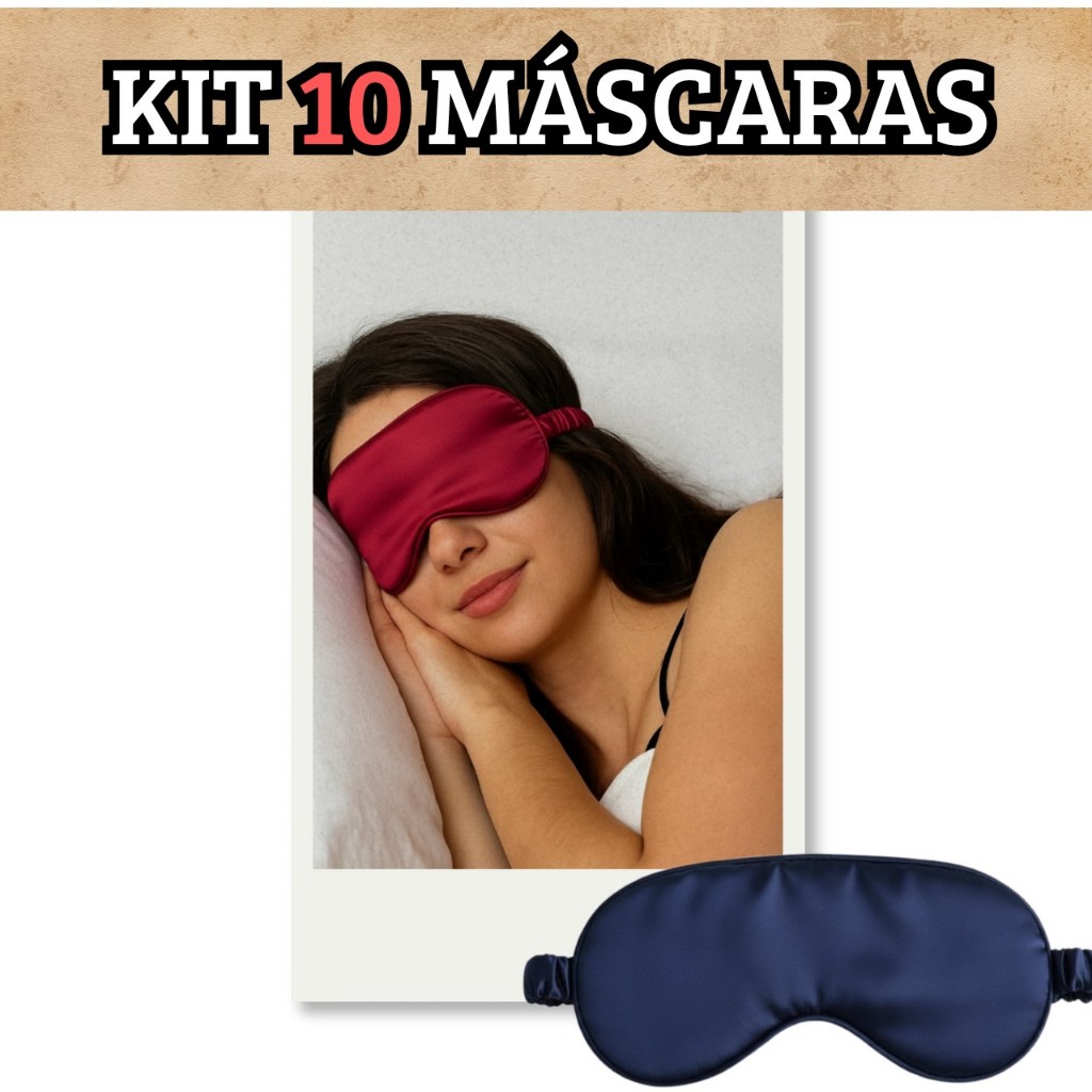KIT 10 / 5 Mascara Tapa Olho de Cetim /Mascara de dormir/Mascara de Descanso/ com cores lindas em Oferta na Shopee