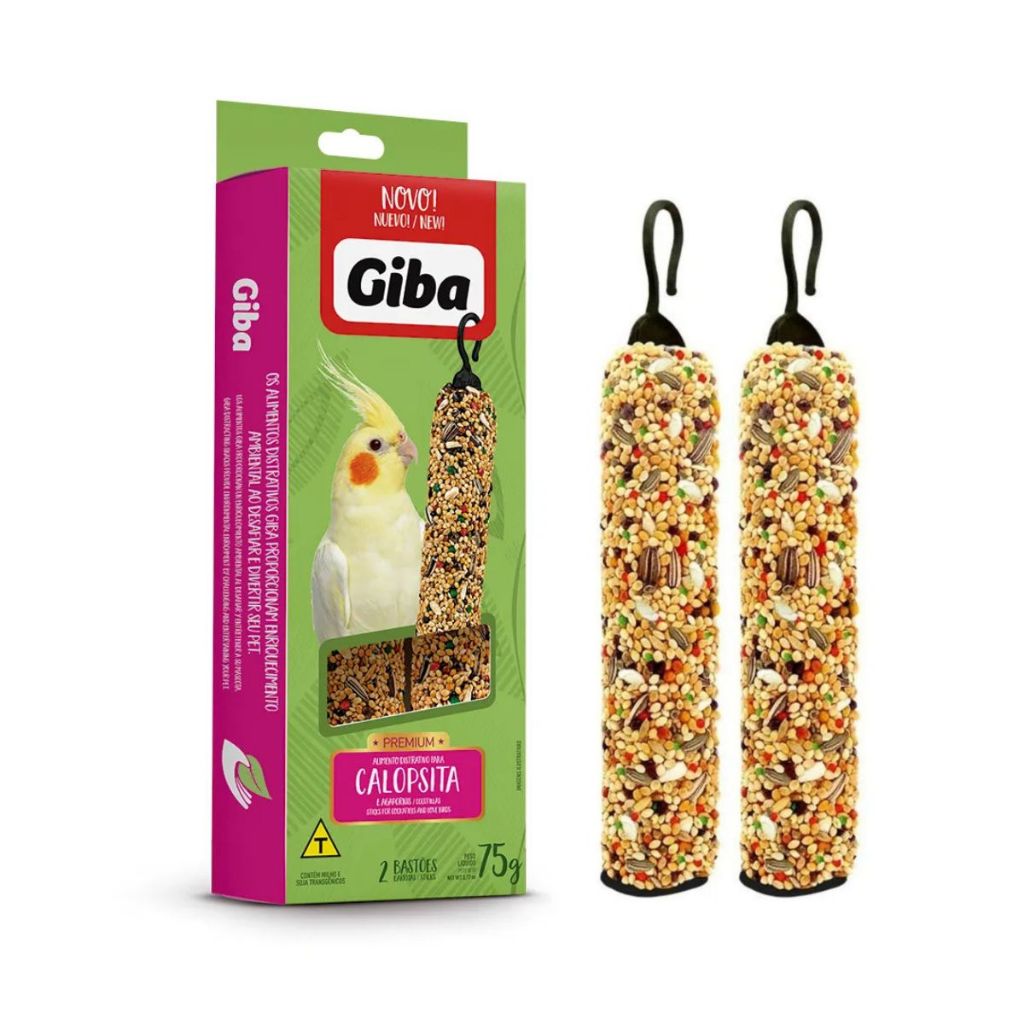 Bastão de Sementes Para Calopsitas Agapornis Periquitos 25g ou 75g Giba Prefere