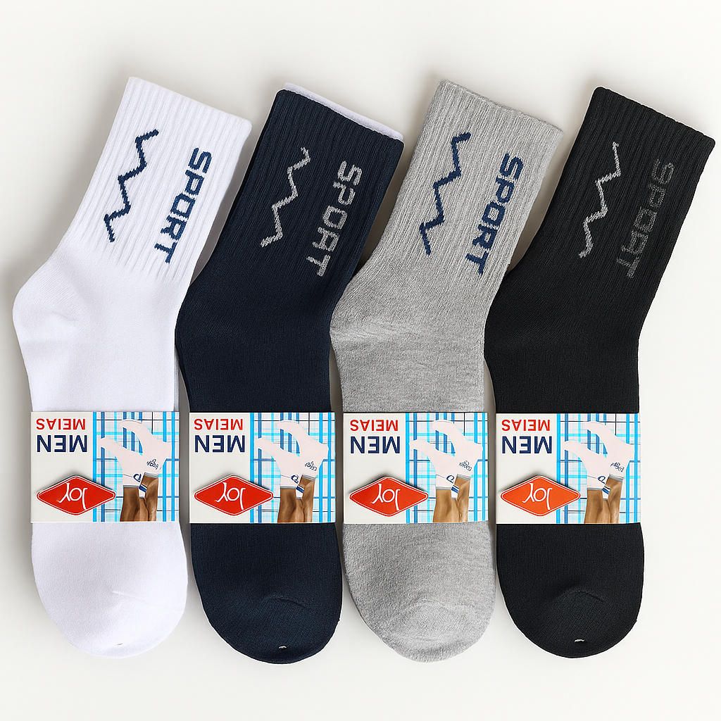 Kit 12 Pares de Meias Cano Longo Algodão Unissex Masculina Altomax Confortável Premium