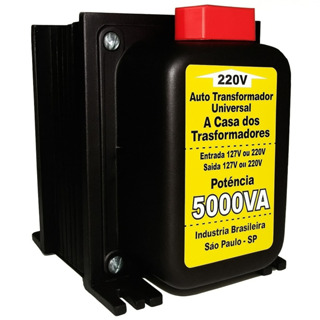 Transformador 5000 VA TOMADAS 110/220V OU 220/110V  Conversor Voltagem Casa das Fontes em Oferta na Shopee