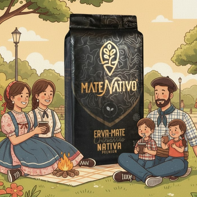 Erva Mate - Mate Nativo Premium 1kg - 100% Nativa - Chimarrão Gaúcho